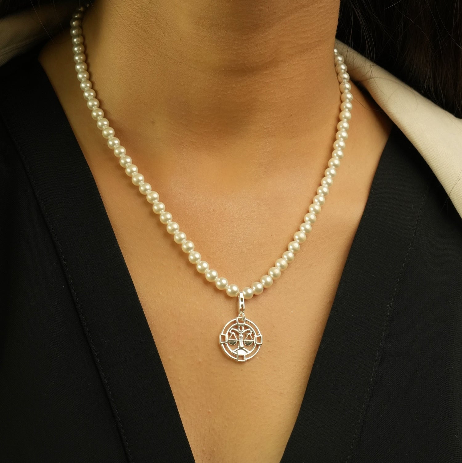 Libra Pearl 92.5 Silver Necklace