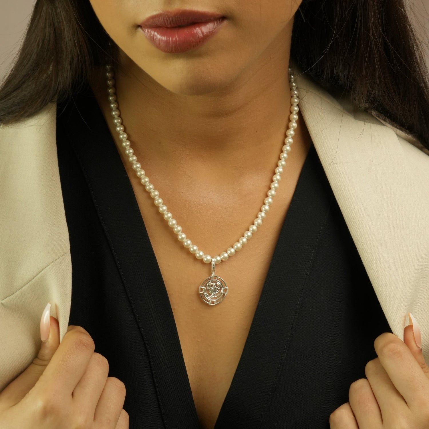 Scorpio Pearl 92.5 Silver Necklace