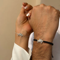 COUPLE(LC)-  Jai Guruji Blessings 92.5 Silver Bracelet