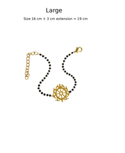 Women Sudarshan Chakra 22k Gold-plated Brass Bracelet with Black Onyx