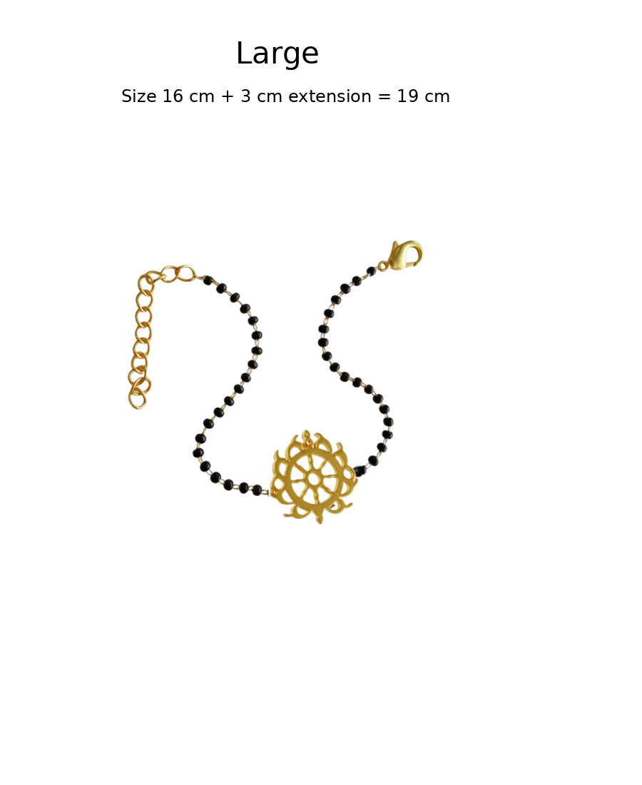 Women Sudarshan Chakra 22k Gold-plated Brass Bracelet with Black Onyx