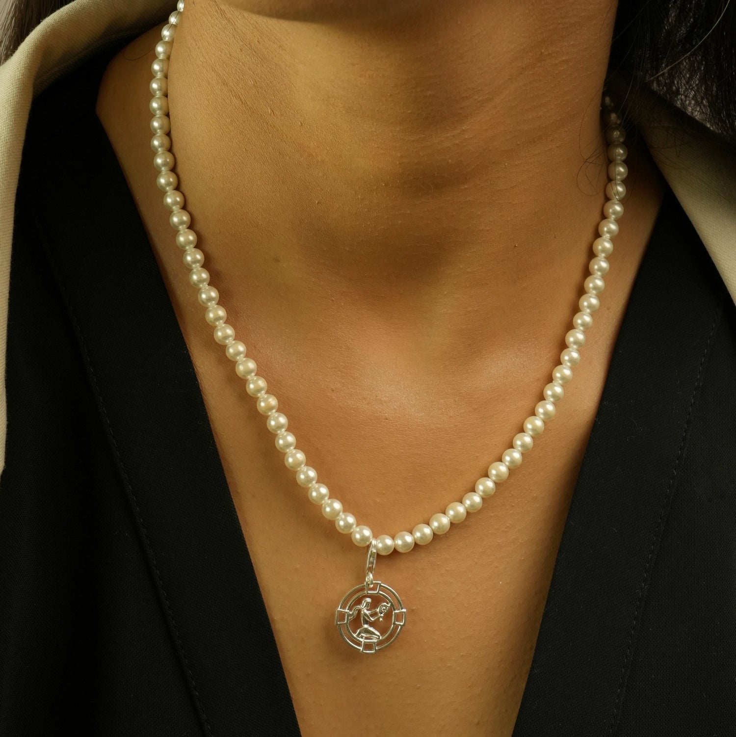 Virgo Pearl 92.5 Silver Necklace