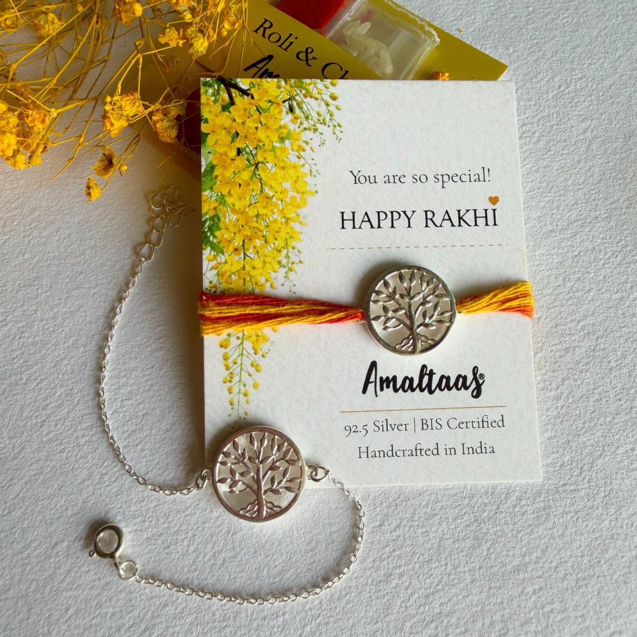 COMBO RAKHI - Tree of Life 92.5 Silver Rakhi For Bhai & Bhabhi