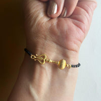 Women Shivastra 22k Gold-plated Brass Bracelet with Black Onyx