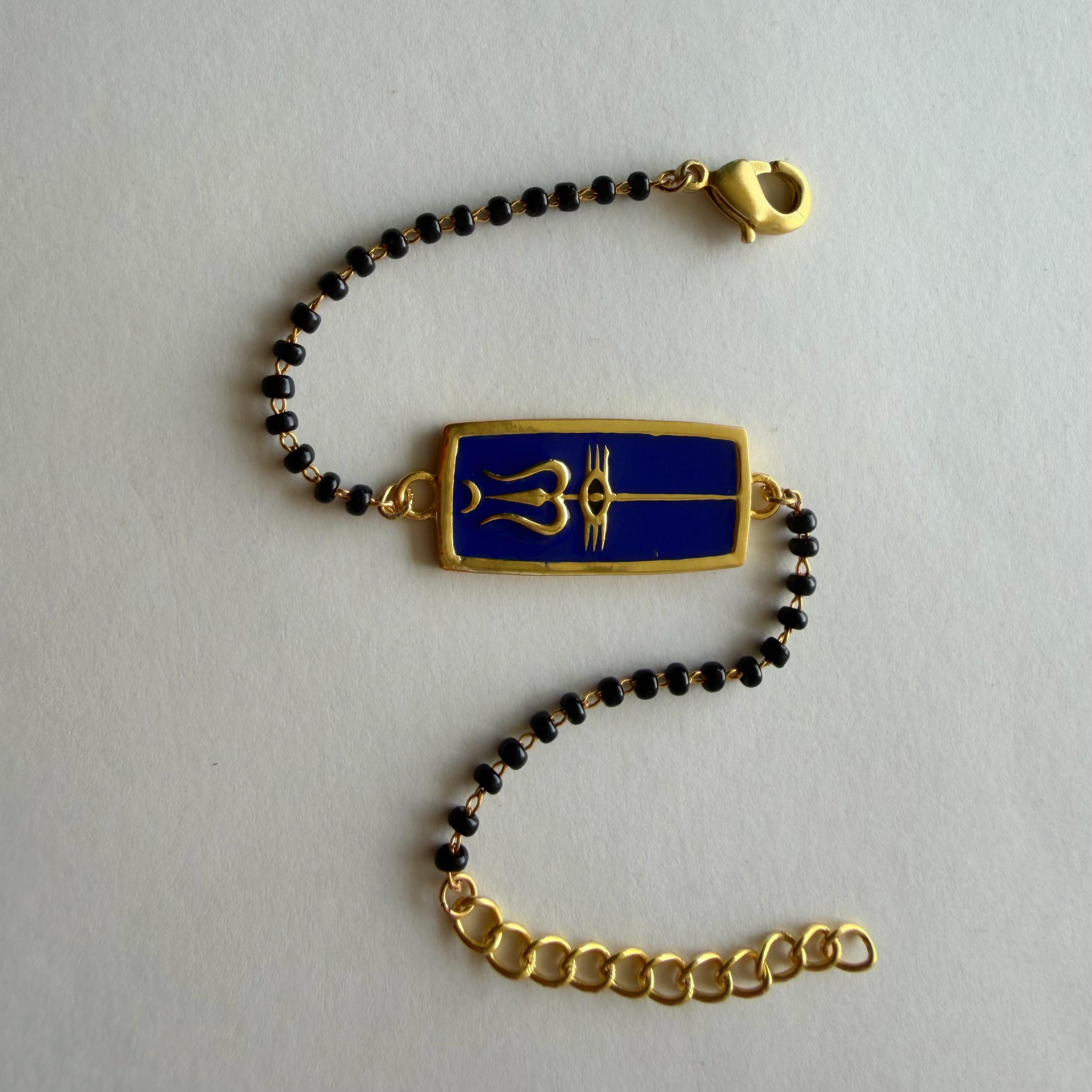 Women Neelkanth 22k Gold-plated Bracelet with Black Onyx Beads