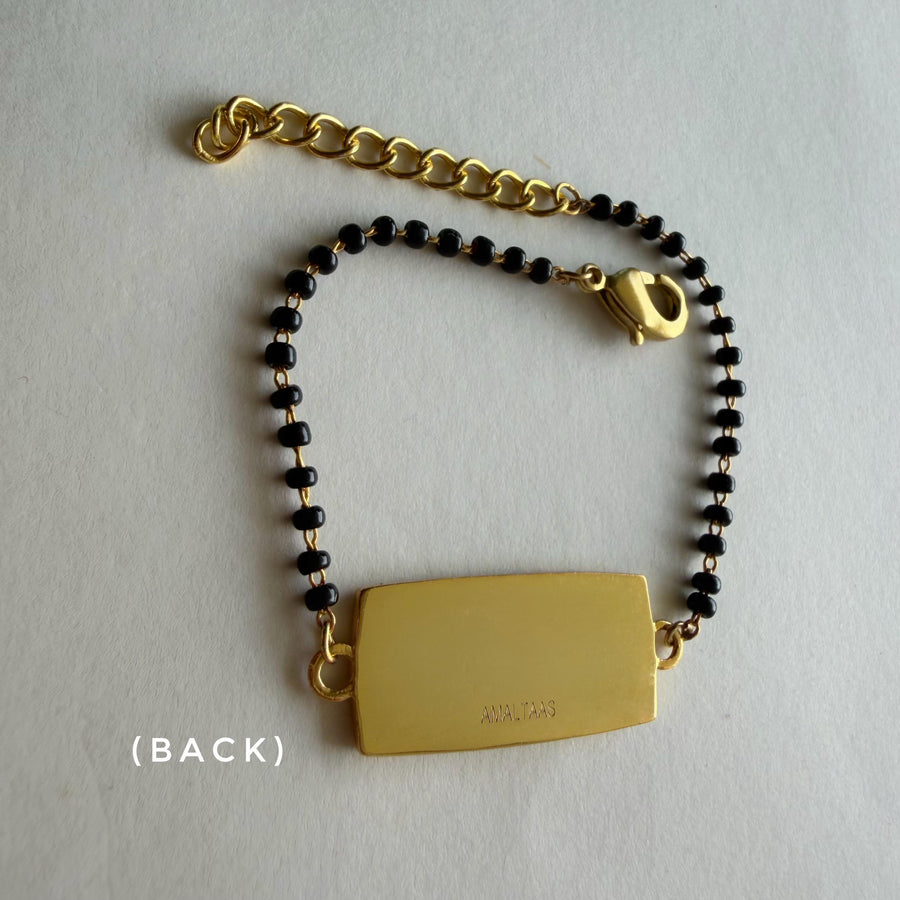 Women Neelkanth 22k Gold-plated Bracelet with Black Onyx Beads