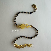 Women Vayuputra Gada 22k Gold-plated Brass Bracelet with Black Onyx