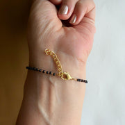 Women Mahadev's Trishul 22k Gold-plated Brass Bracelet with Black Onyx