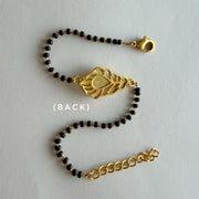 Women Kanha Morpankh 22k Gold-plated Brass Bracelet with Black Onyx