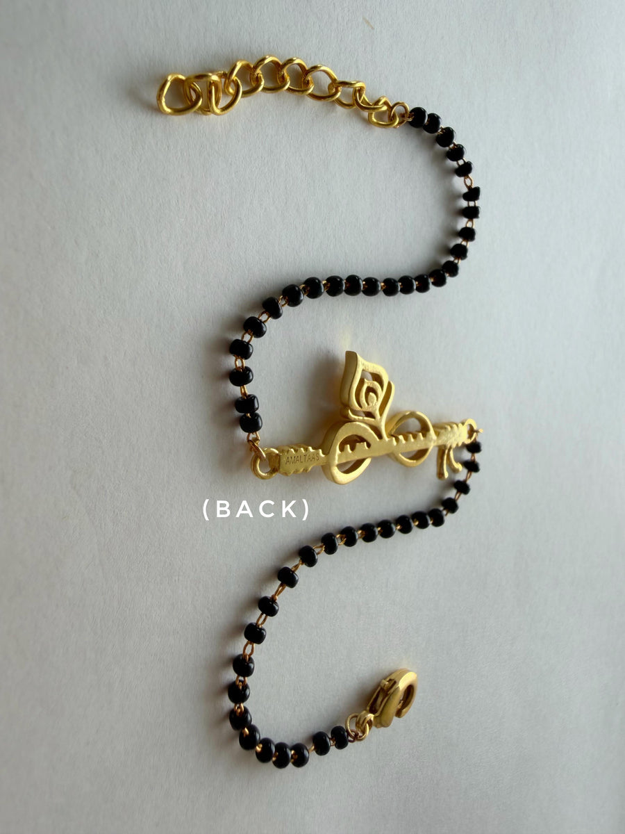 Women Forever Thakurji Love 22k Gold-plated Bracelet with Black Onyx