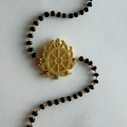 Women Sudarshan Chakra 22k Gold-plated Brass Bracelet with Black Onyx